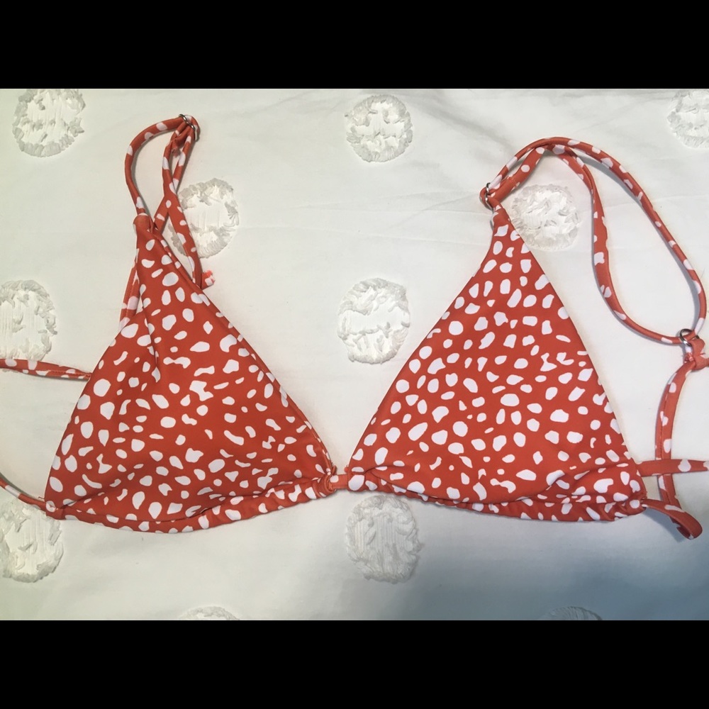 Orange and White Triangle Bikini Set